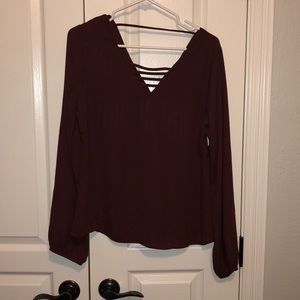 Maroon top